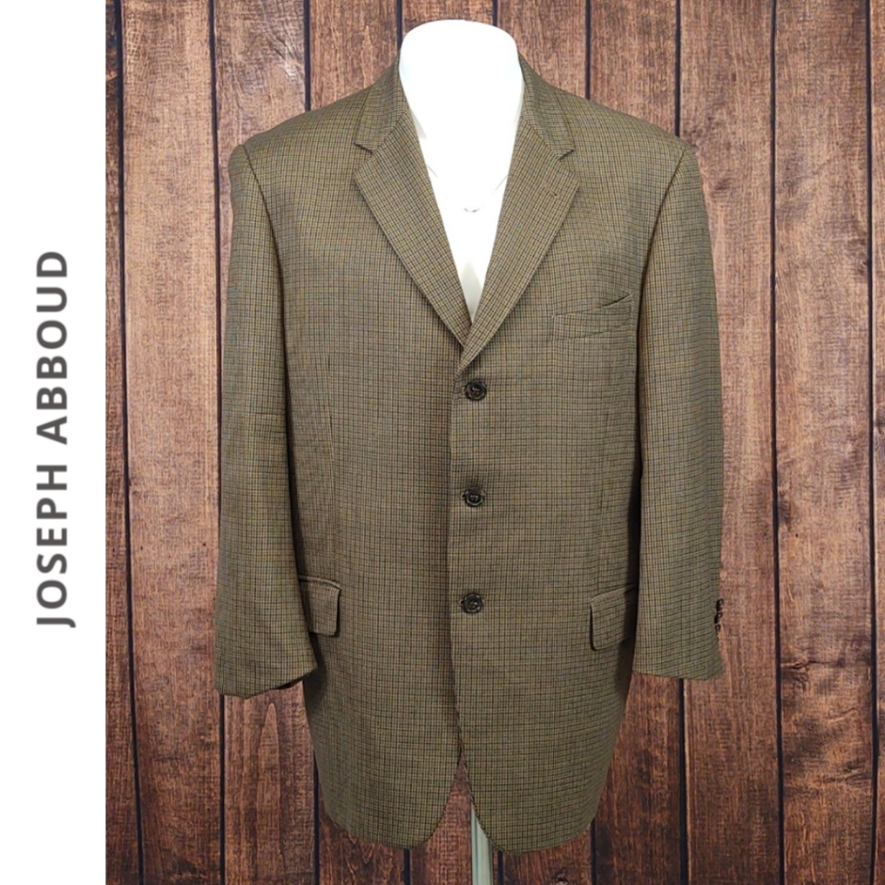 100% Wool USA Made Houndstooth Blazer Excellent Condition